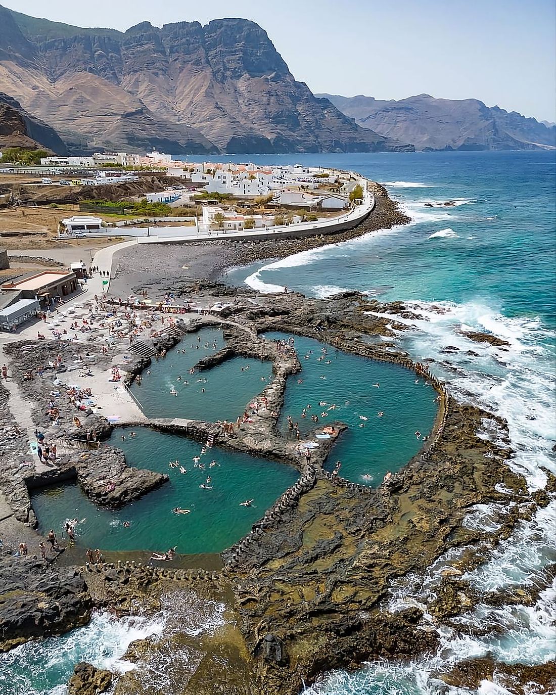 Naturlige lavabassenger i Agaete på Gran Canaria