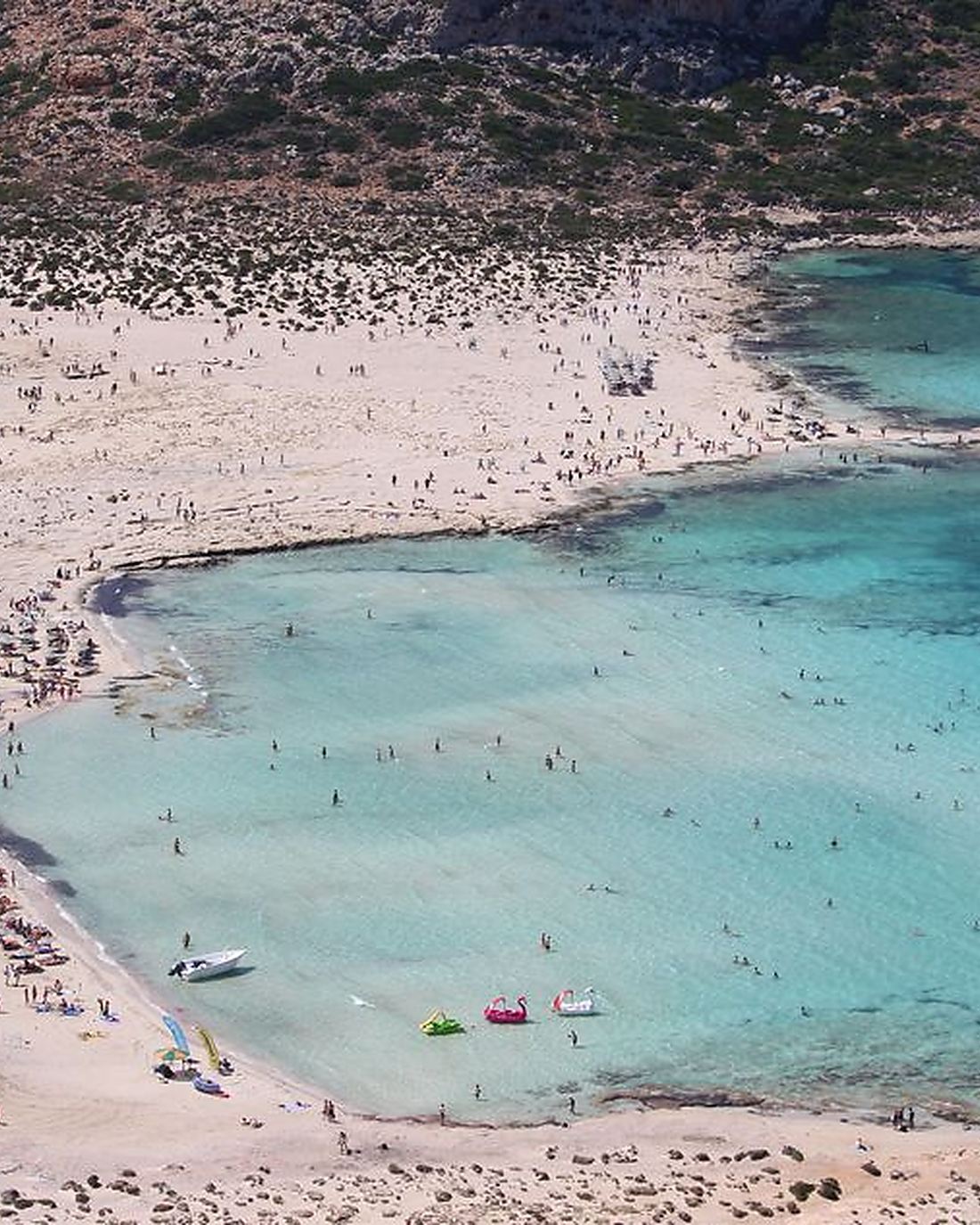 Balos-lagunen på Kreta med hvit sand og turkist vann